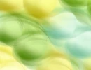 Абстрактный фон с размытыми полупрозрачными сферами и линиями желтого, салатового и бирюзового цвета